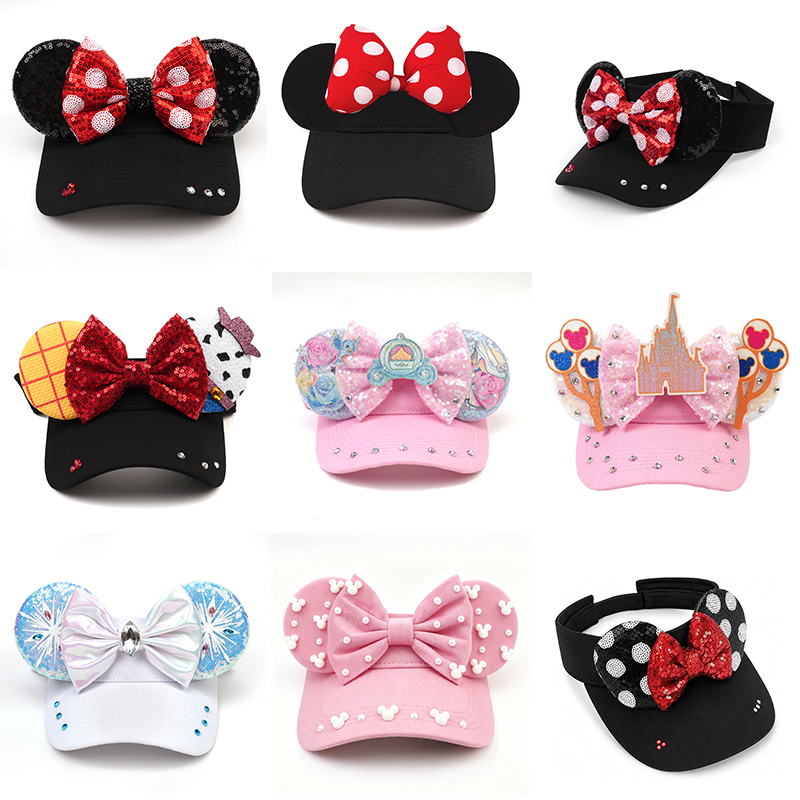 Visor Sun Hat - Sequin Mouse Ears Visor Hat for