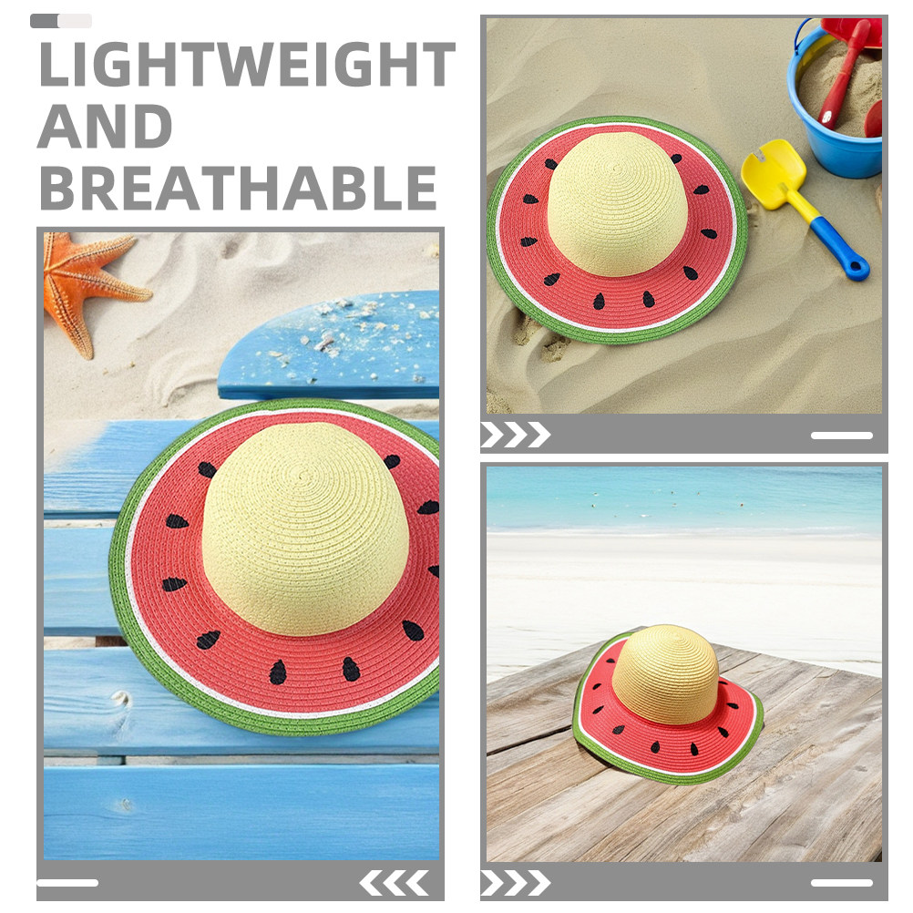 Girls Watermelon Straw Hat Sum - đánh giá và giá Sun Hat Wide Brim