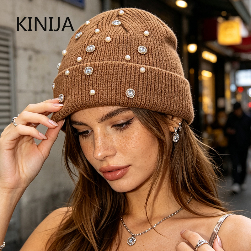 Winter Knit Beanie Hat Pearl R - đánh giá và giá Beanie Cuffed Knit