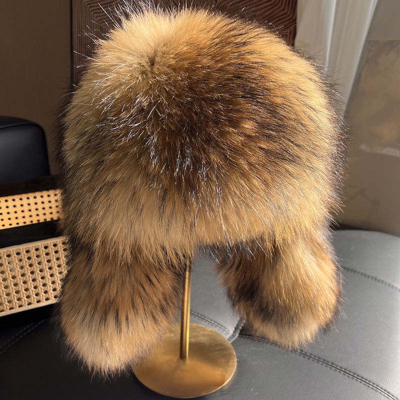 Natural Raccoon Fur Hat With E - đánh giá và giá Winter Trapper Hat
