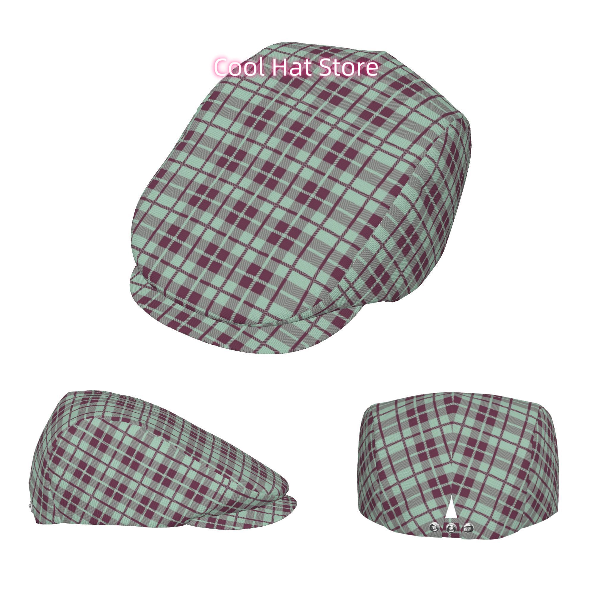 Mint And Burgundy Plaid Men An - đánh giá và giá Newsboy Cap Ivy