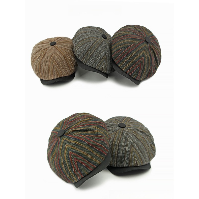 Men Vintage Striped Tweed News - đánh giá và giá Newsboy Cap Ivy
