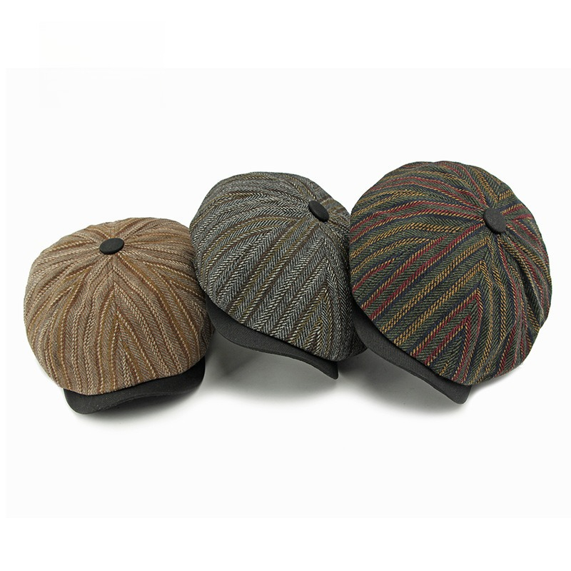 Men Vintage Striped Tweed News - đánh giá và giá Newsboy Cap Ivy