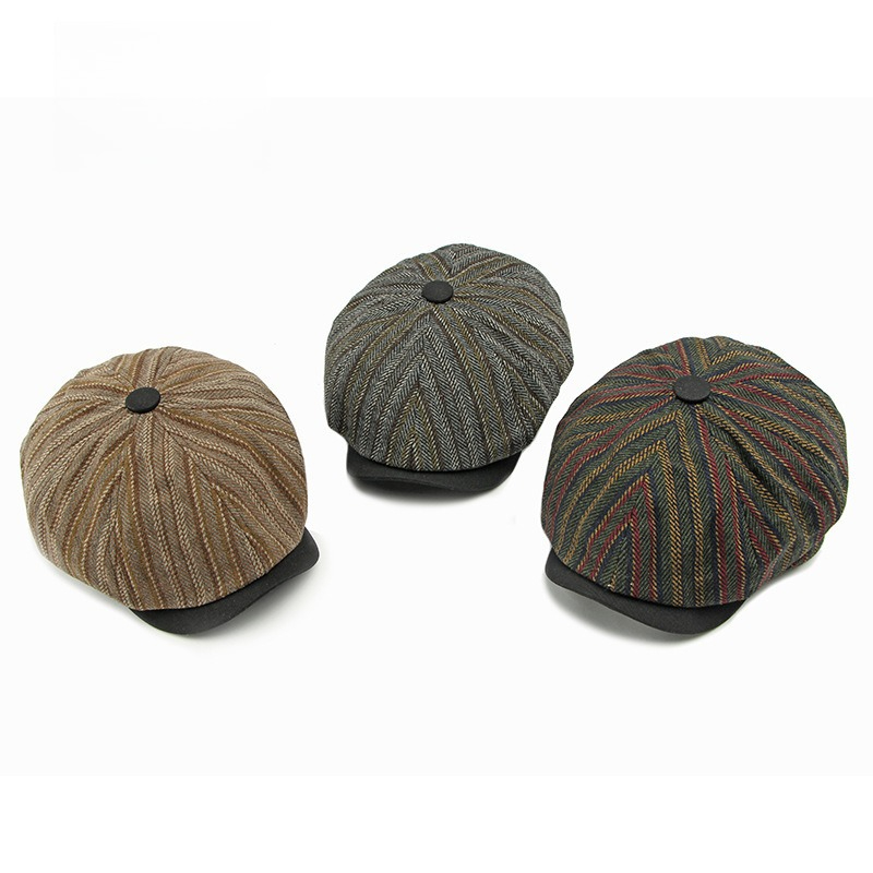 Men Vintage Striped Tweed News - đánh giá và giá Newsboy Cap Ivy